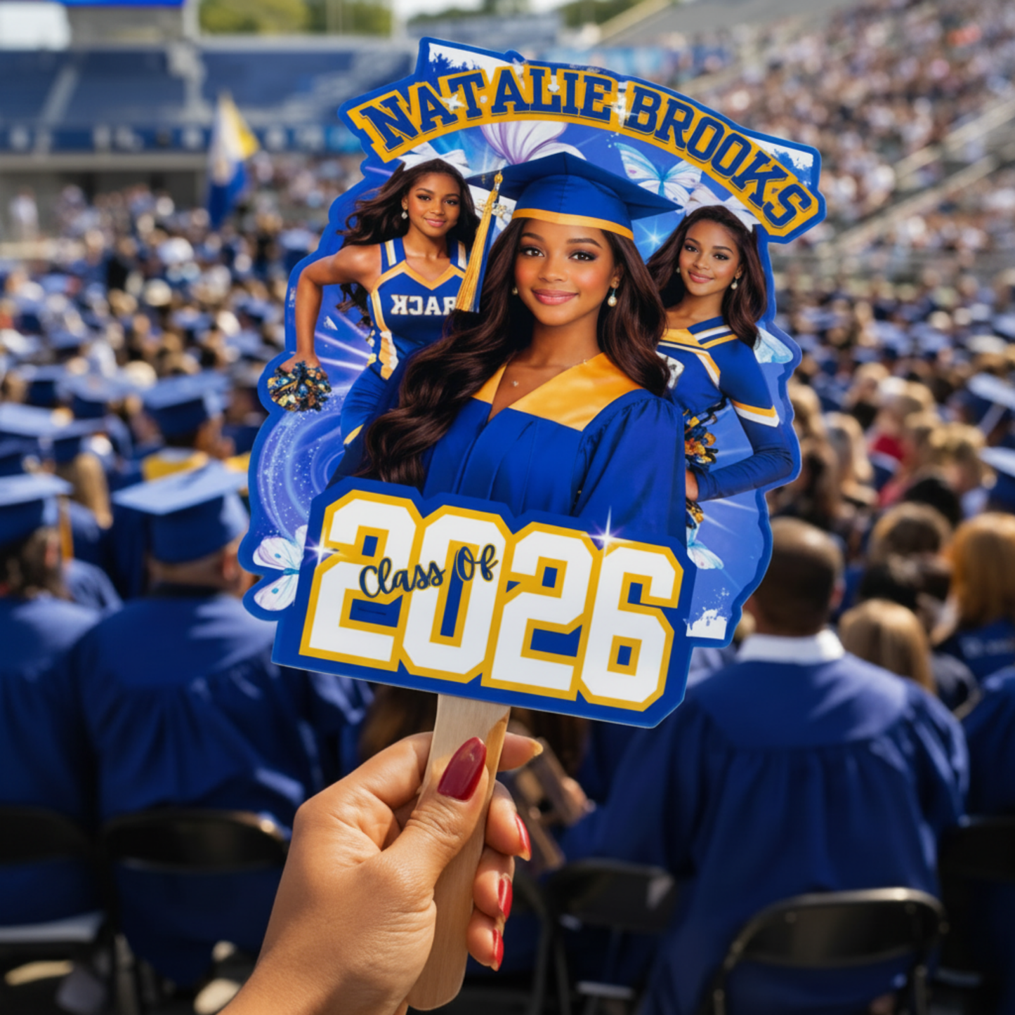 Personalized Graduation Fan Set of 6 | Custom Photo & Name