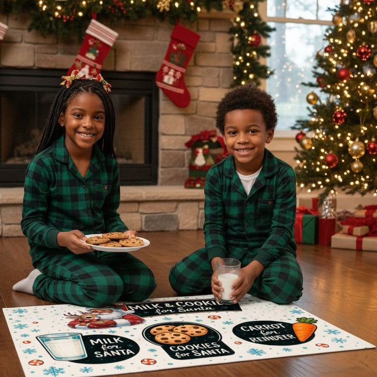 Milk and Cookies for Santa Christmas Placemat | Festive Holiday Table Mat