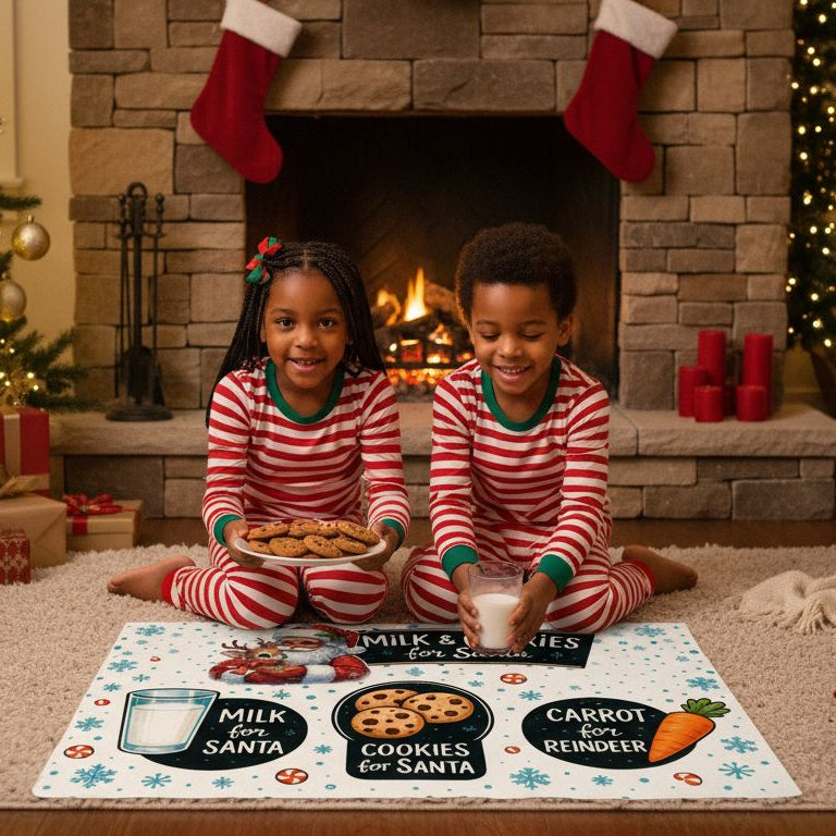 Milk and Cookies for Santa Christmas Placemat | Festive Holiday Table Mat