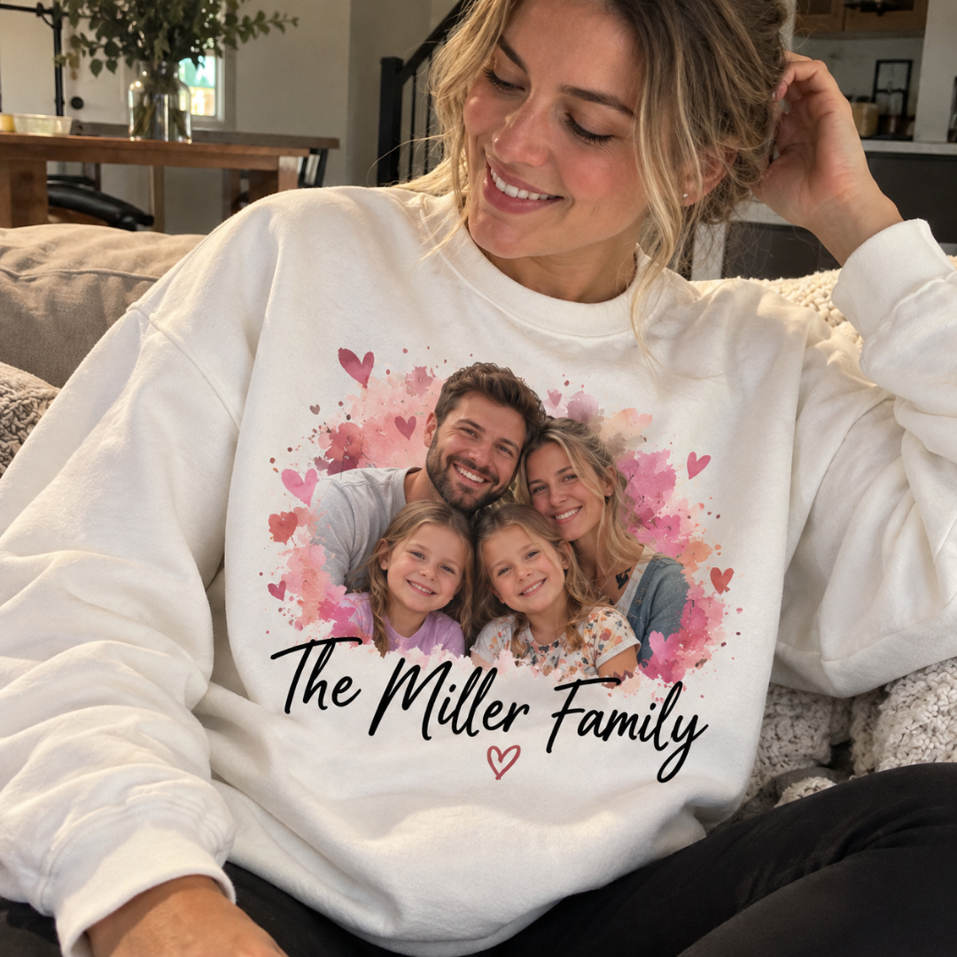 Personalized Family Sweatshirt | Custom Family Photo & Name