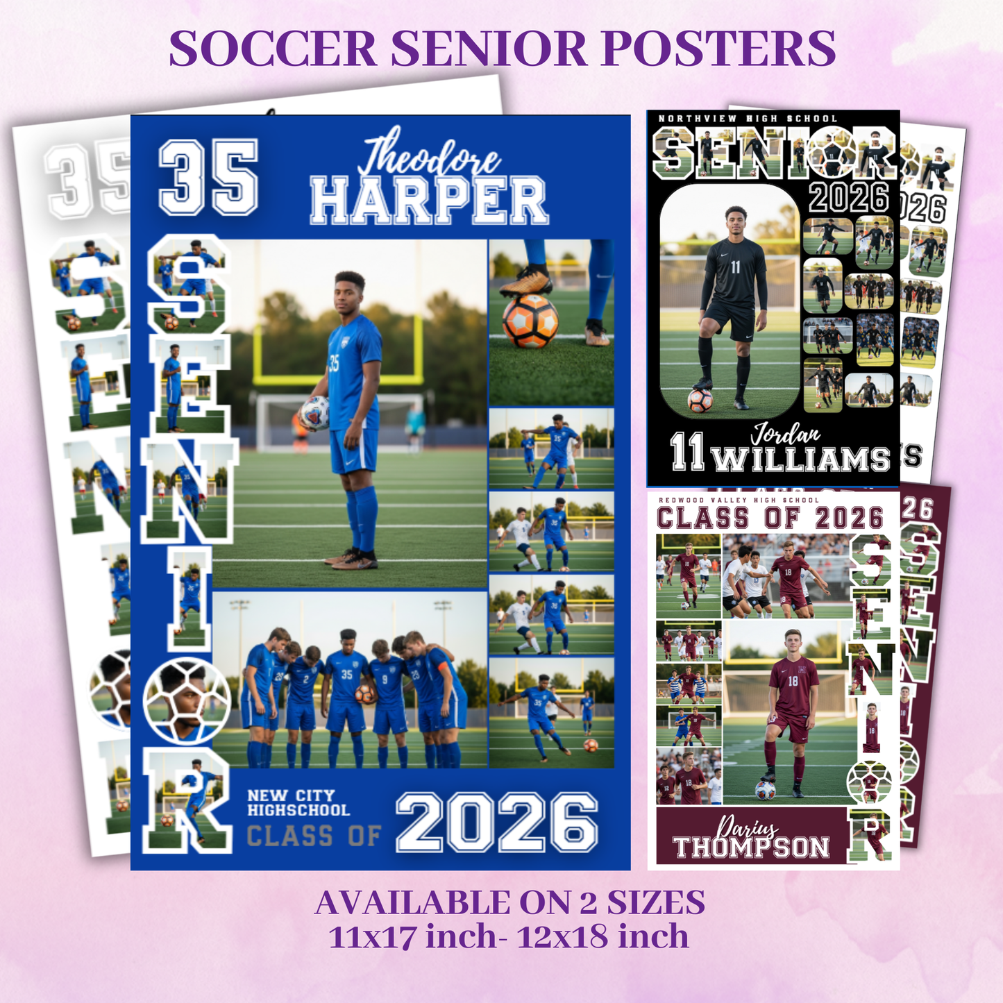 Personalized Soccer Senior Night Poster Custom Printed and Designed For You to Celebrate Your Senior Athlete