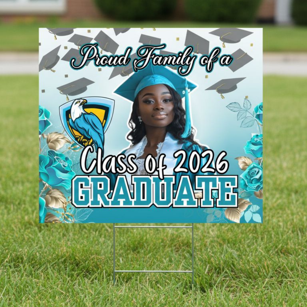 Custom Graduation Yard Sign 2026 | Personalized Senior Photo Yard Sign