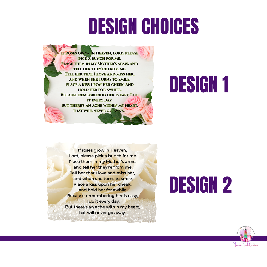 Memorial Slate Plaque Remembrance Verse Design Home Display