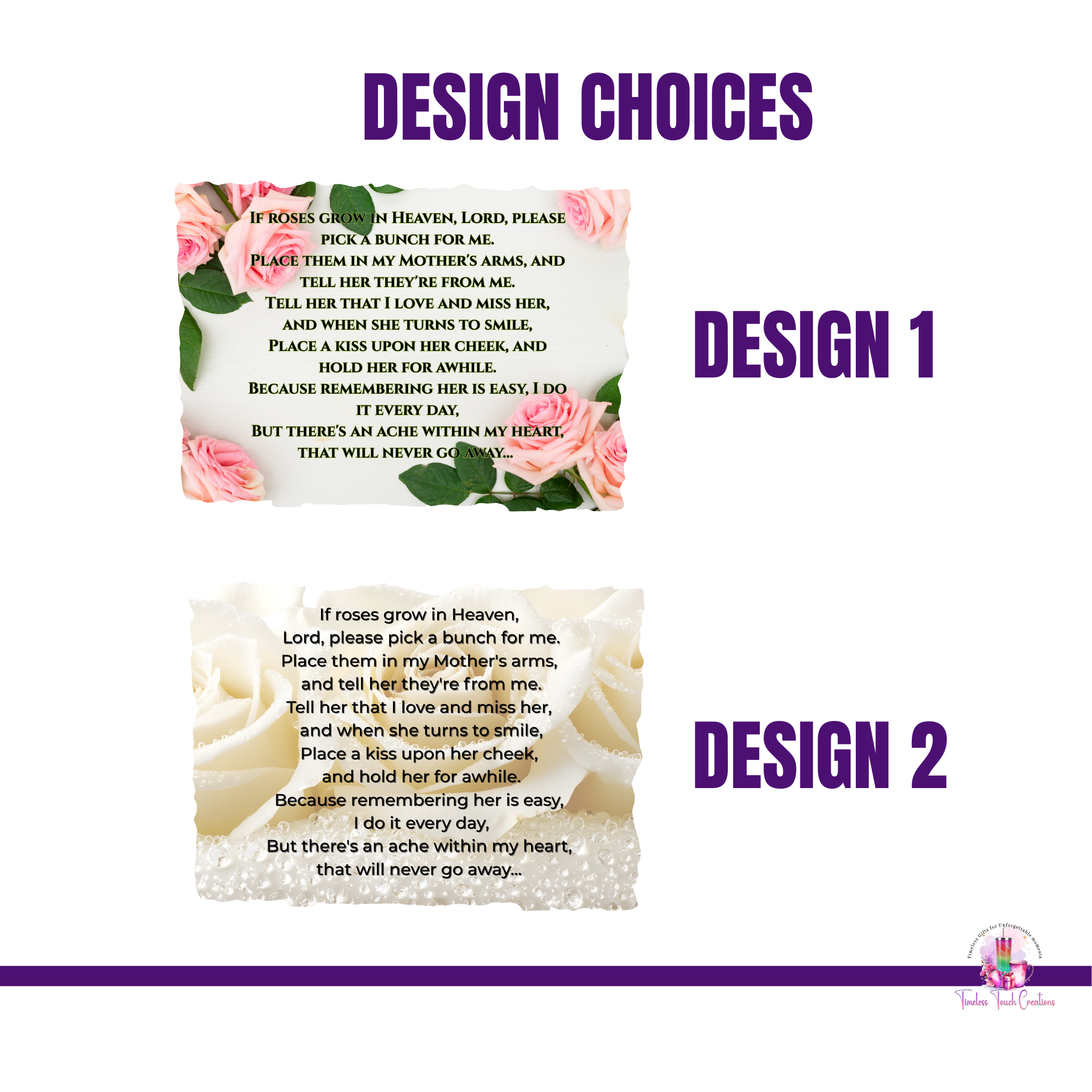 Memorial Slate Plaque Remembrance Verse Design Home Display