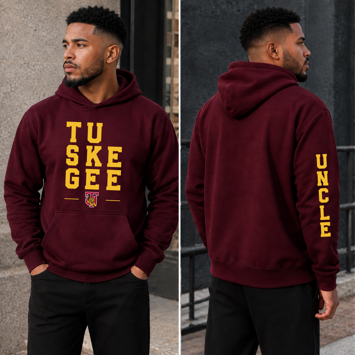 Tuskegee University Golden Tigers Family Hoodie | HBCU Family Roles Sleeve Sweatshirt