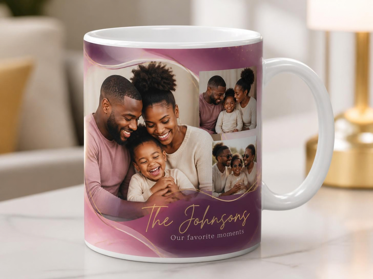 Personalized Family Photo Mug | Custom Family Name