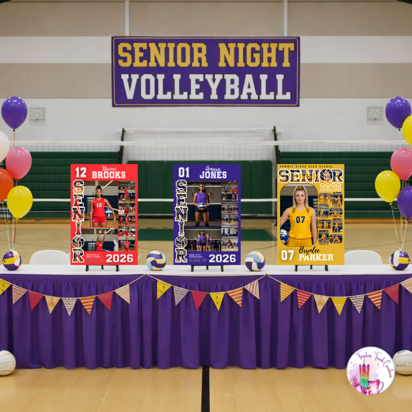 Senior Night Volleyball Poster Template - Digital Download Customizable Senior Volleyball Poster