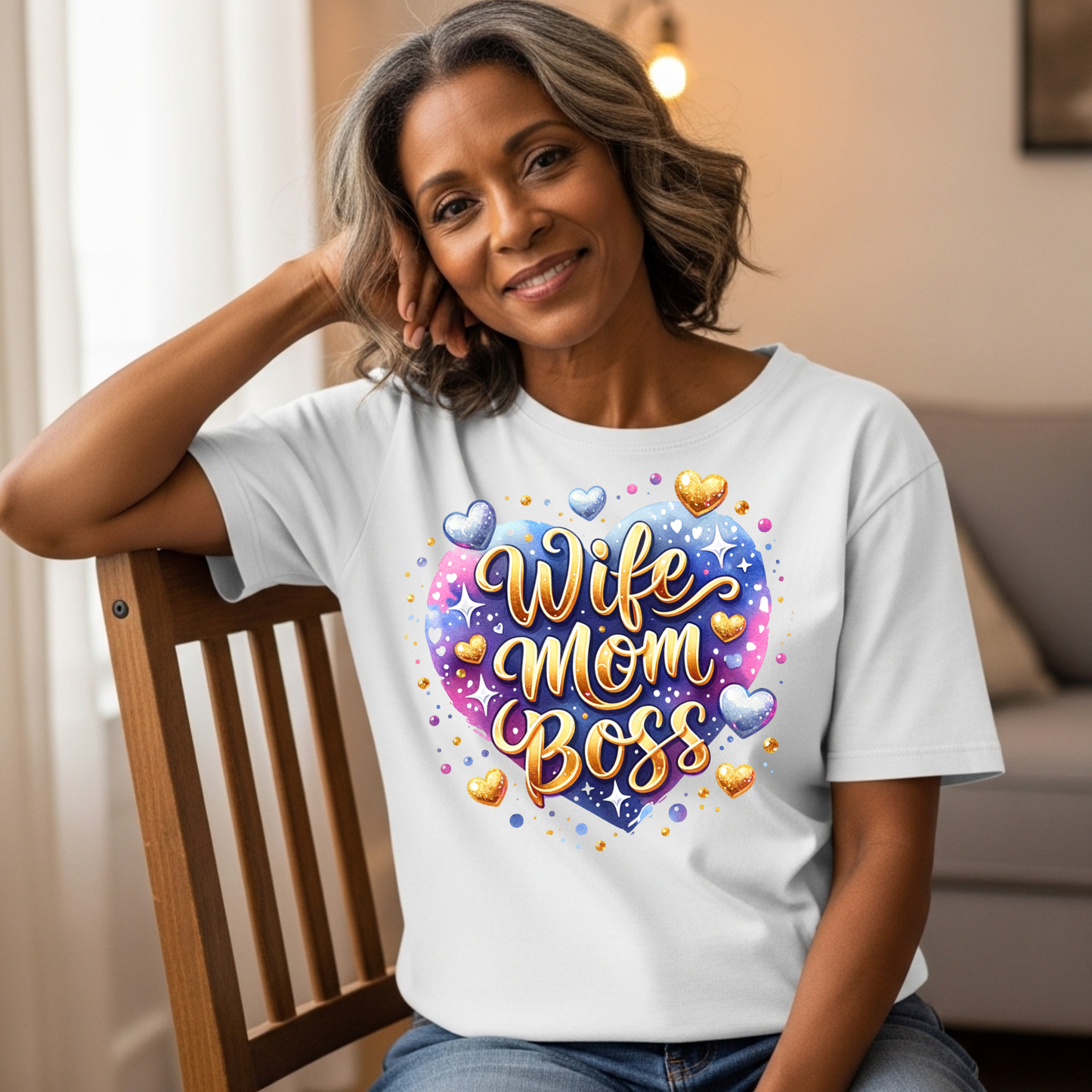 Wife Mom Boss Graphic Tee Mothers Day Gift Shirt