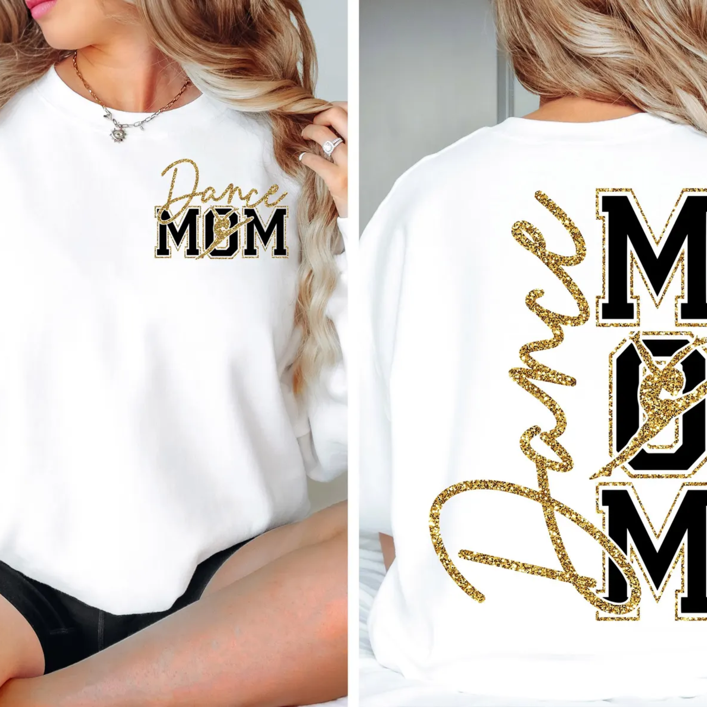 Dance Mom Shirt and Sweat Shirt Glam Sparkle MOM Design Perfect Gift for Mom Who Dances