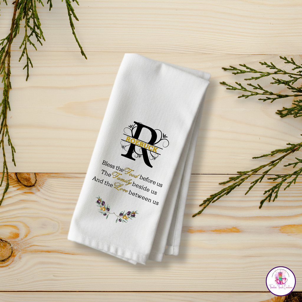 Monogram Kitchen Gift Set – Personalized Cutting Board, Dish Towel, Apron and Mug