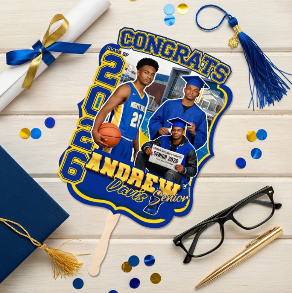 Custom Graduation Fans with Photo | Set of 6 Keepsakes