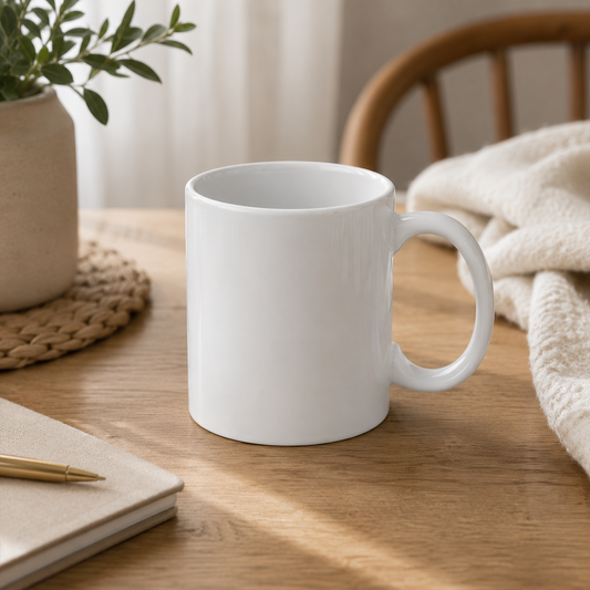 11 oz Ceramic Mug | Classic White Coffee Mug for Everyday Use and Gifting