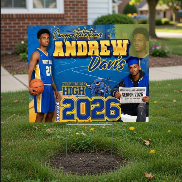 Personalized Graduation Yard Sign | Custom Photo Lawn Sign