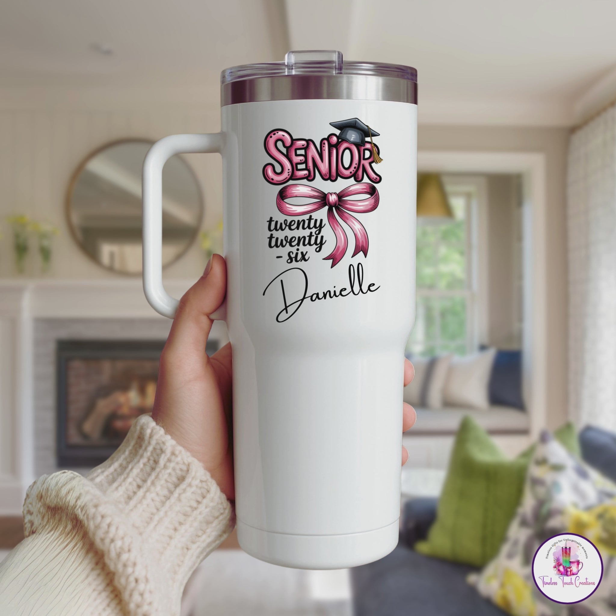 Senior 2026 Tumbler with Handle, Class of 2026 Graduation Gift, Personalized Senior Water Bottle, 40 oz and 20 oz Senior Night and Back to School Gift