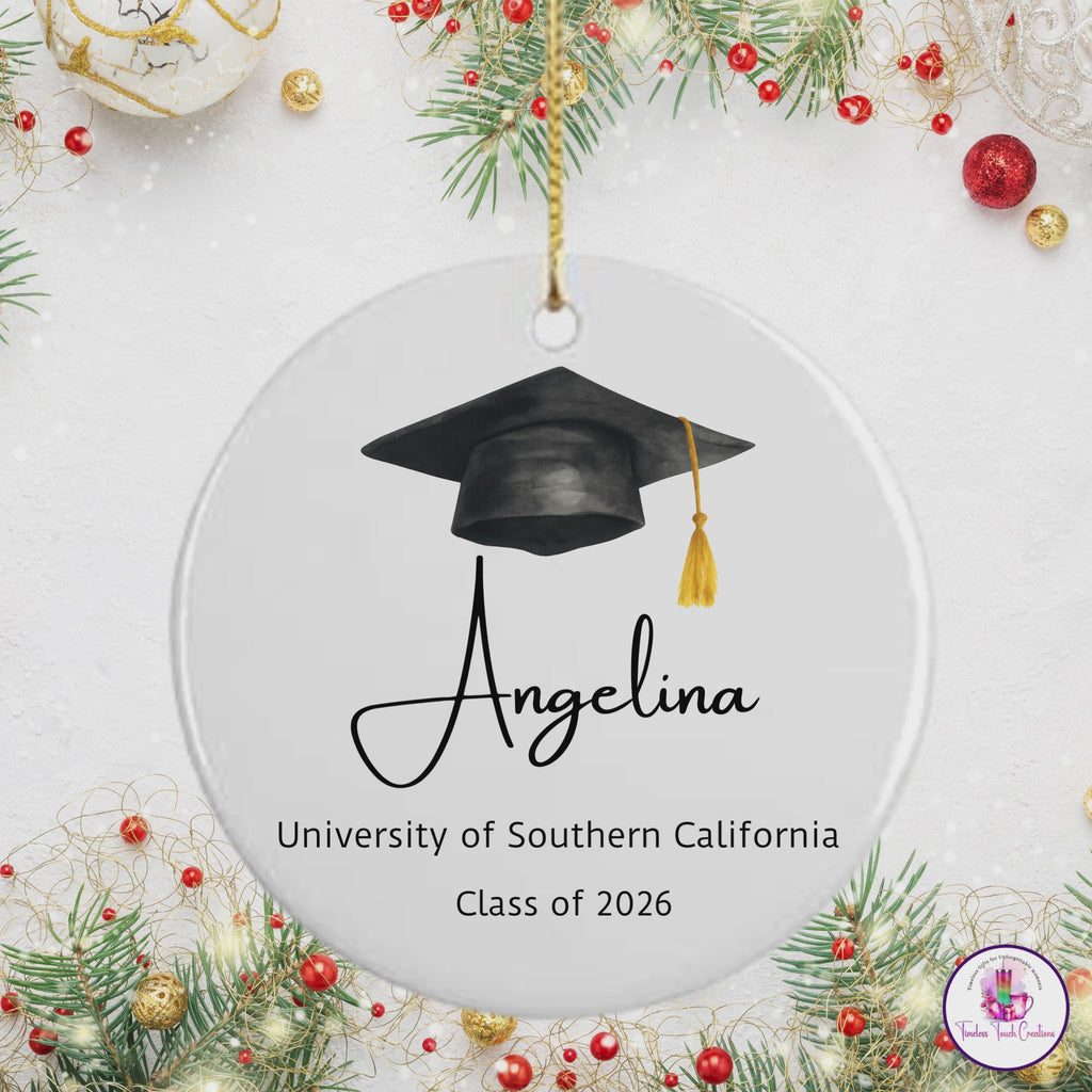 Personalized Christmas Ornament, Graduation Senior 2026 Keepsake Gift for High School & College Seniors