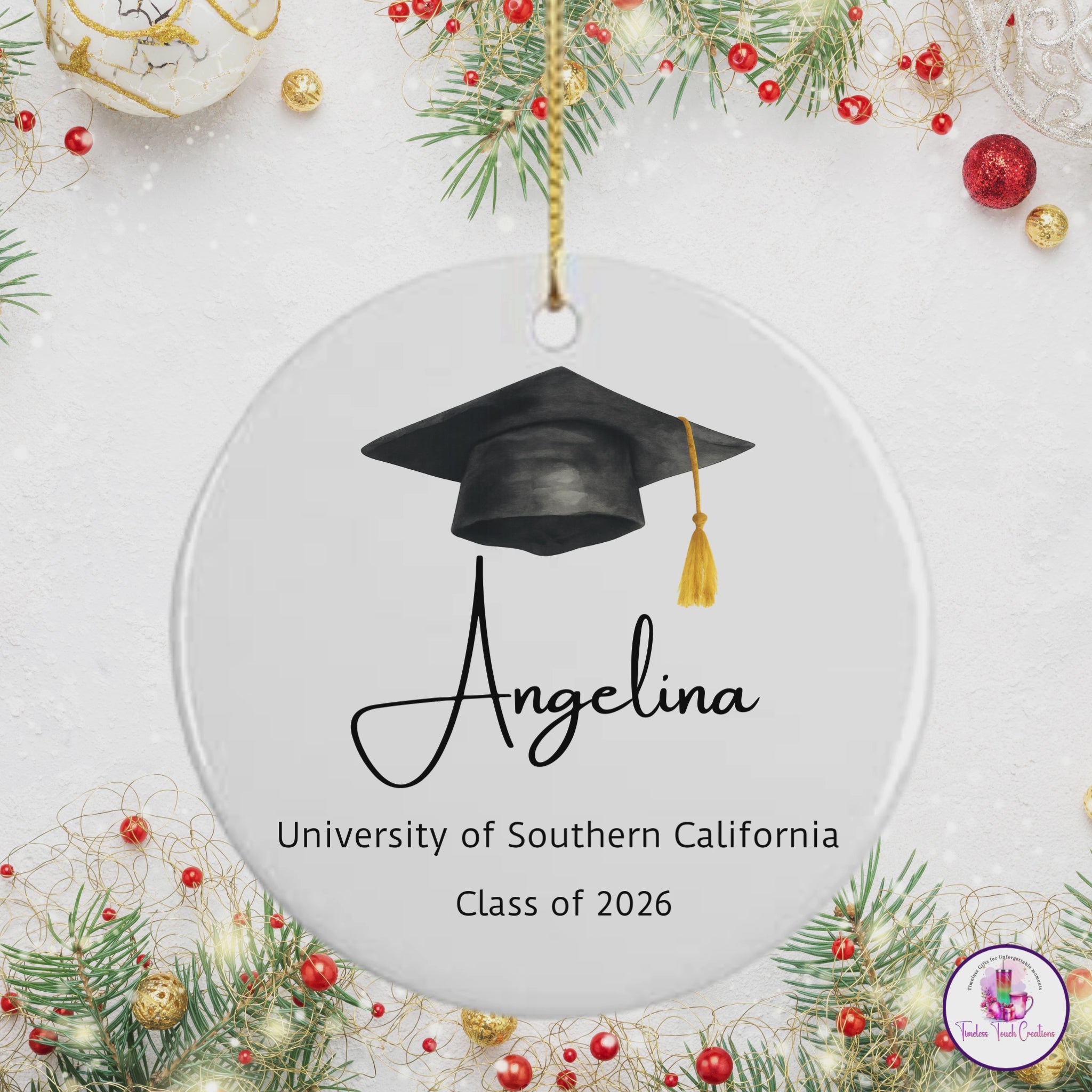 Personalized Christmas Ornament, Graduation Senior 2026 Keepsake Gift for High School & College Seniors