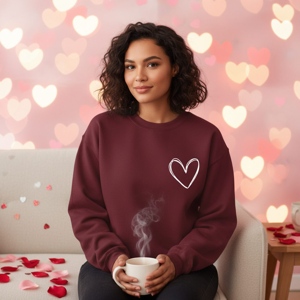 Valentines Heart Sweatshirt Advertisement